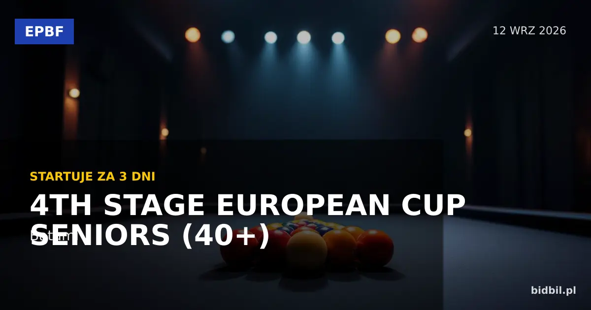 4. etap European Cup Seniors (40+) 2026 – zapowiedź
