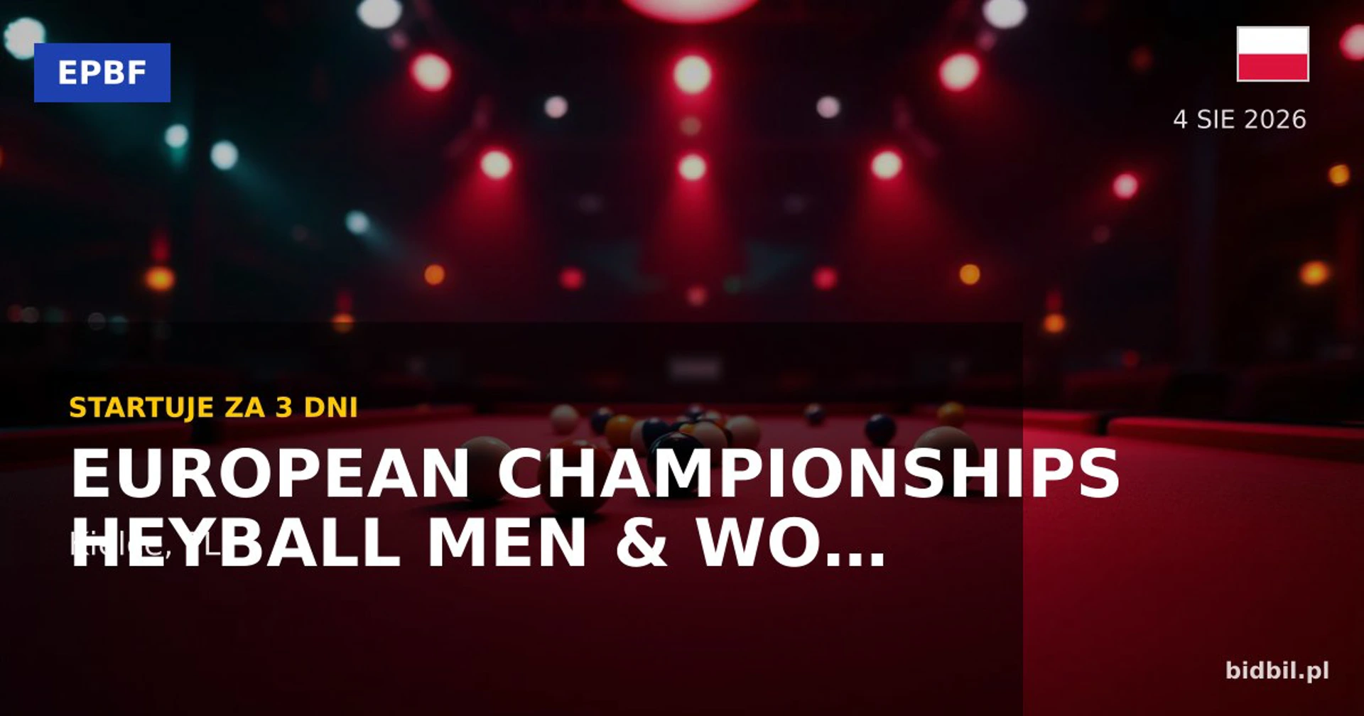 European Championships Heyball – zapowiedź turnieju w Kielcach