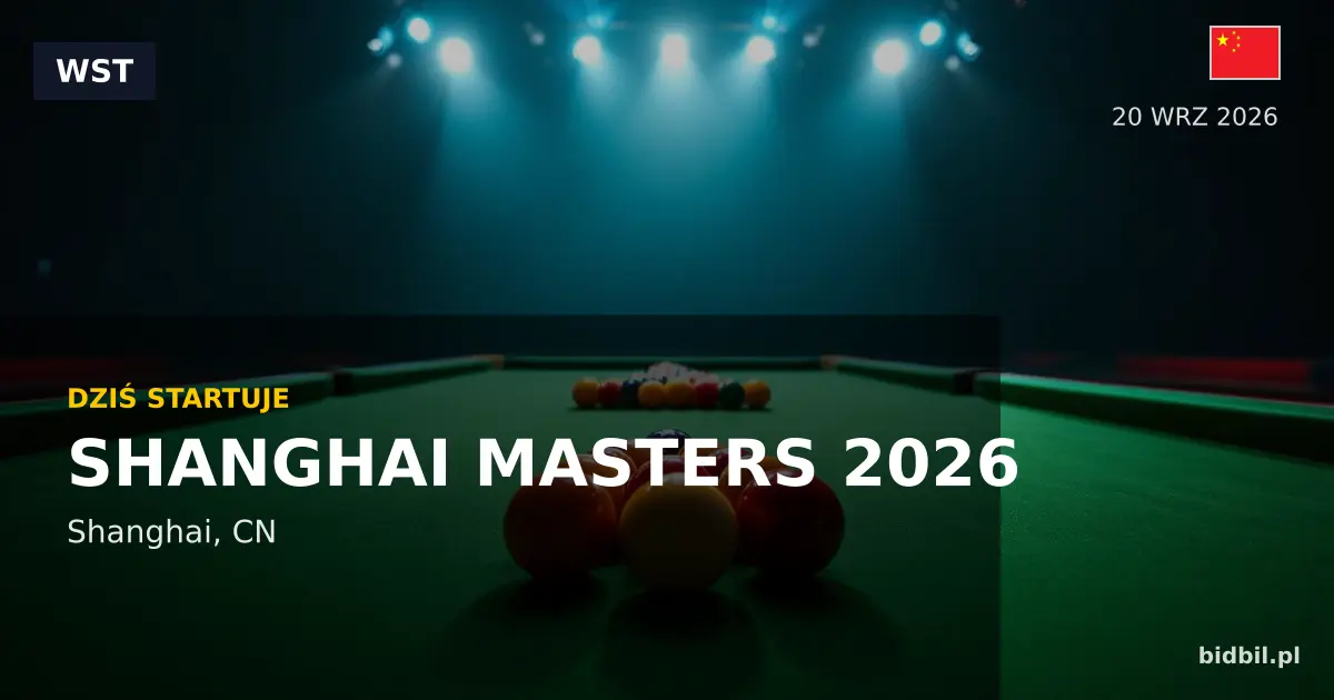 Shanghai Masters 2026 – preview. Data, miejsce, nagroda