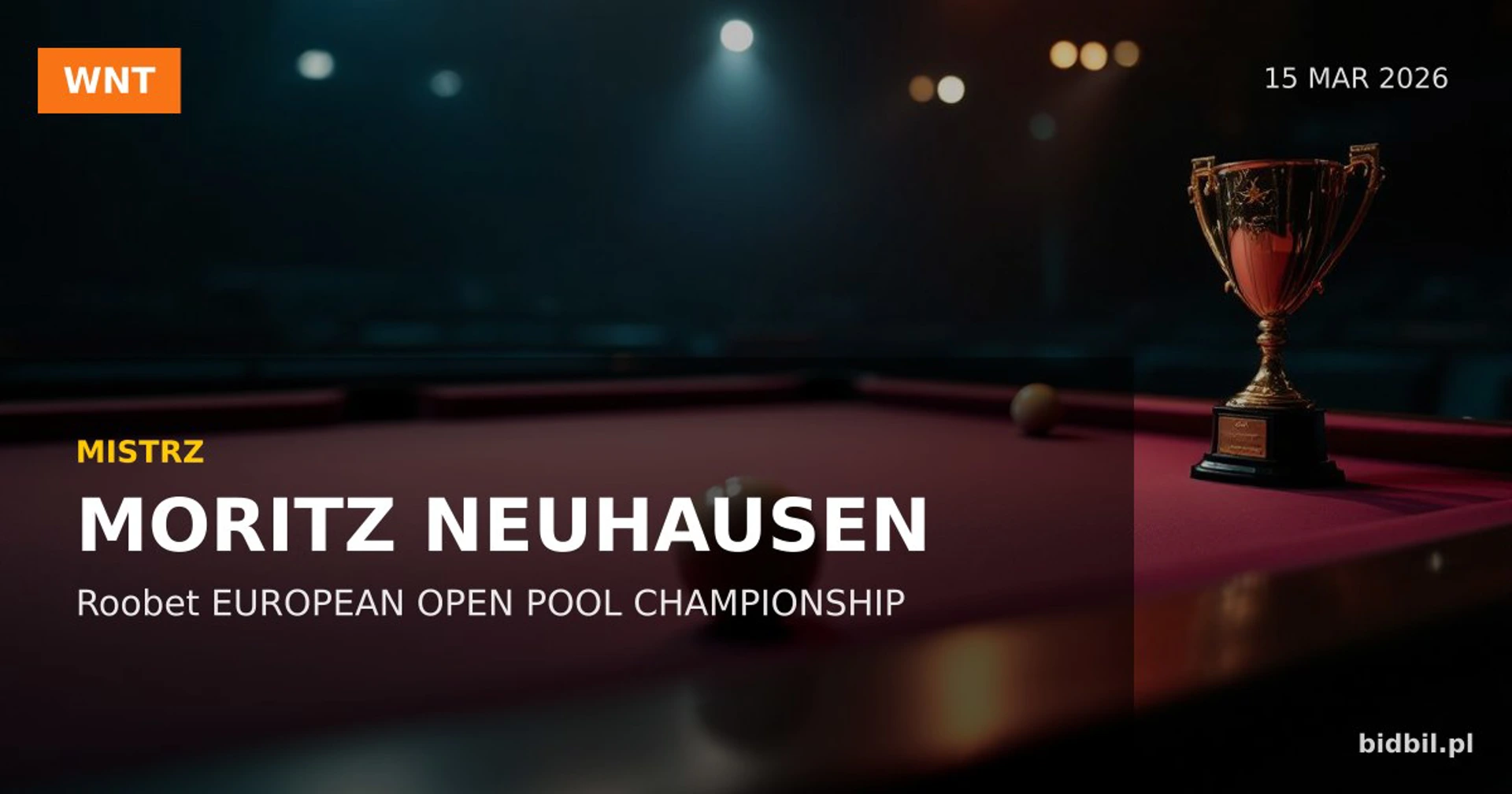 Roobet European Open Pool Championship: Neuhausen triumfuje w Sarajewie
